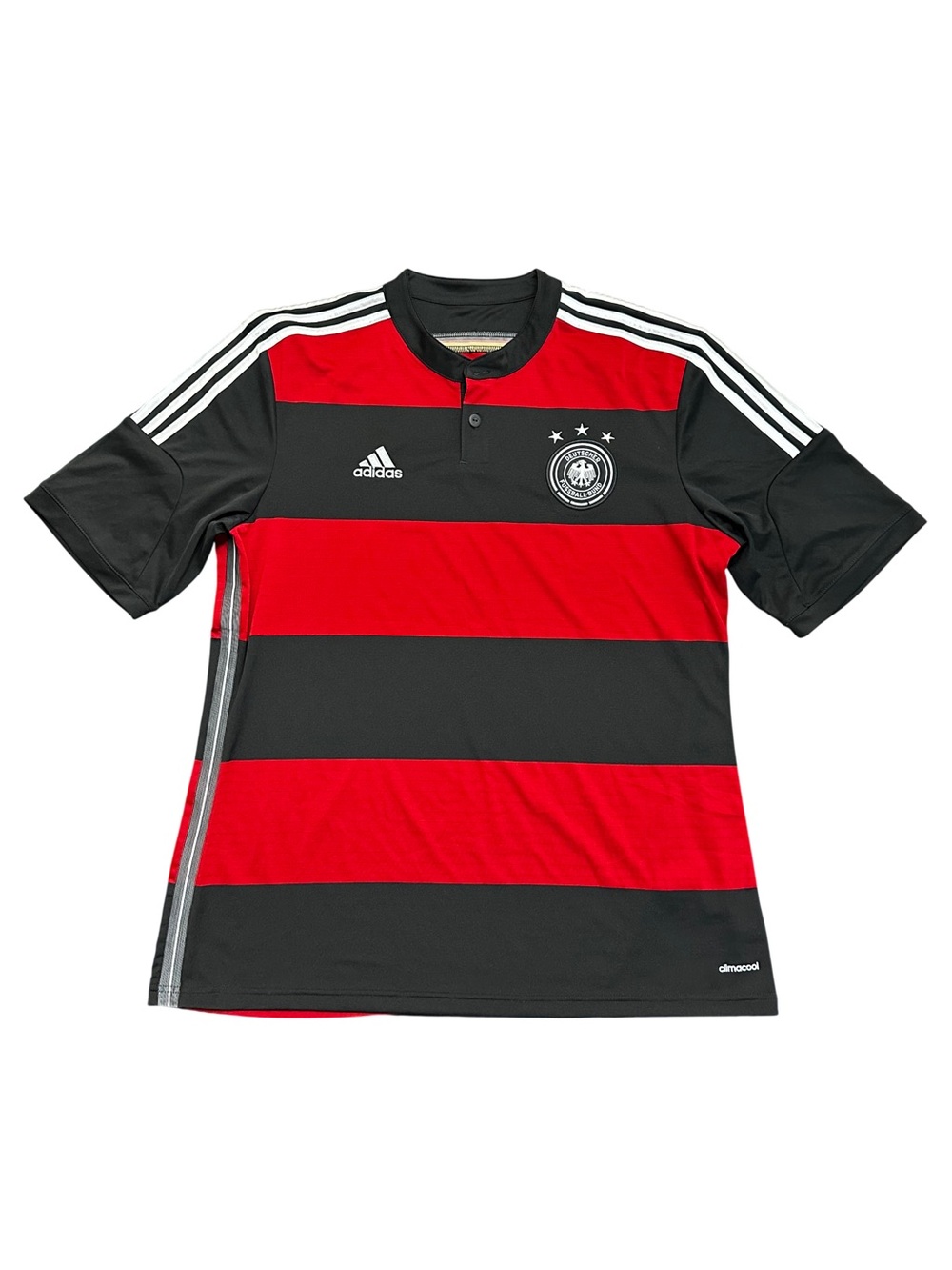 Adidas Germany 2014 World Cup Away Kit Jersey Shirt Red/Black Hoops Men’s XL